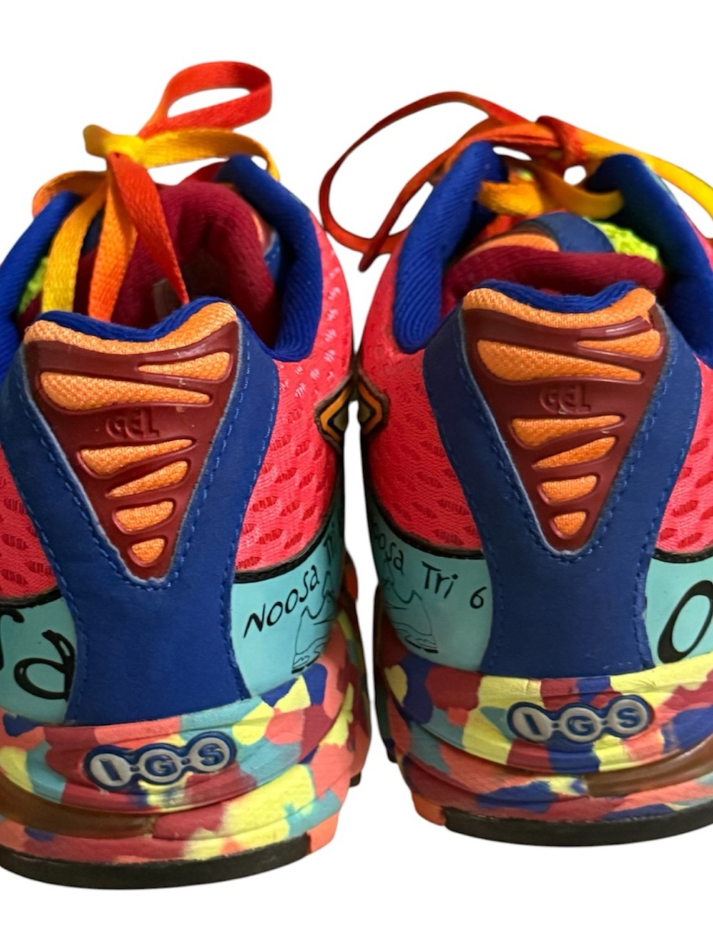 ASICS Noosa Tri 6 Running Shoes,Yellow, Orange & Blue Athletic Shoes - Picture 2 of 6